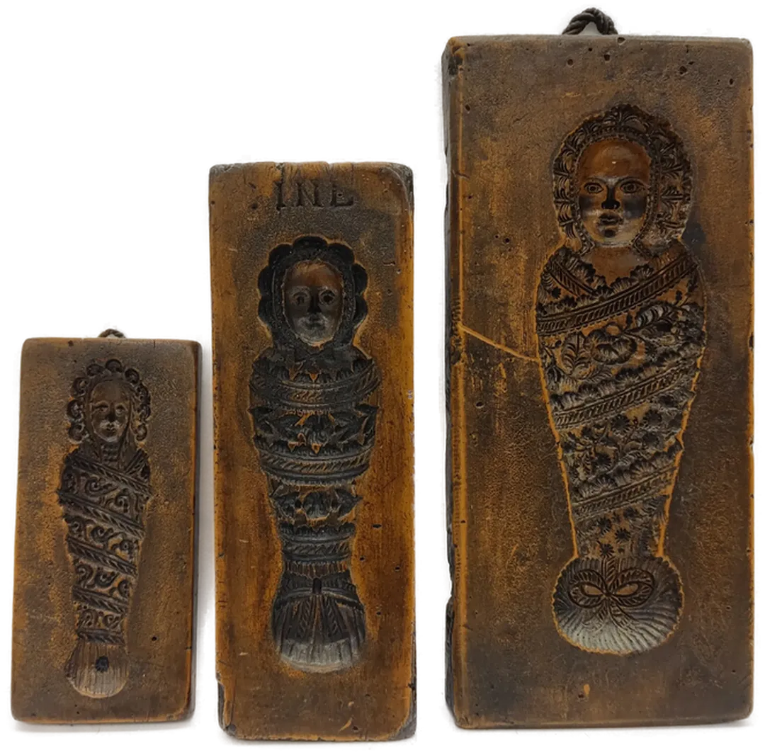 3 Wachsmodel alt Motive eingewickelte Kinder Fatschenkind(?) - Bild 2