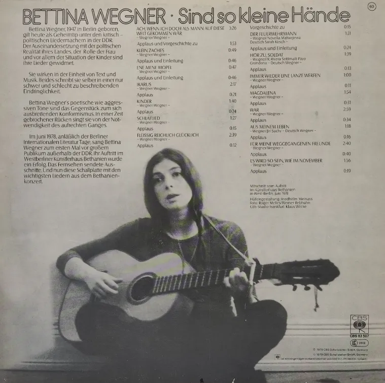 LP Vinyl Bettina Wegner "Sind So Kleine Hände"  – Bild 2
