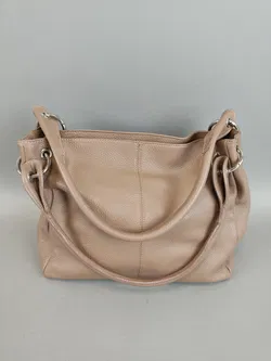 Handtasche aus Leder - taupe - Bild 2