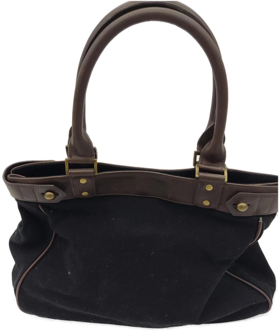 Tasche schwarz/braun mit Griffen und Magnetverschluss, Größe ca. 42 x 32 x 15 cm – Bild 4