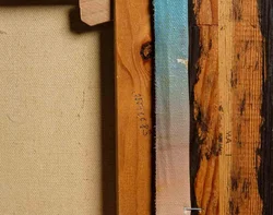 H. Hargrove: Scheune mit Karren – Gemälde auf Leinwand, Druck, signiert im Rahmen ca. 70 × 60 cm - Bild 2