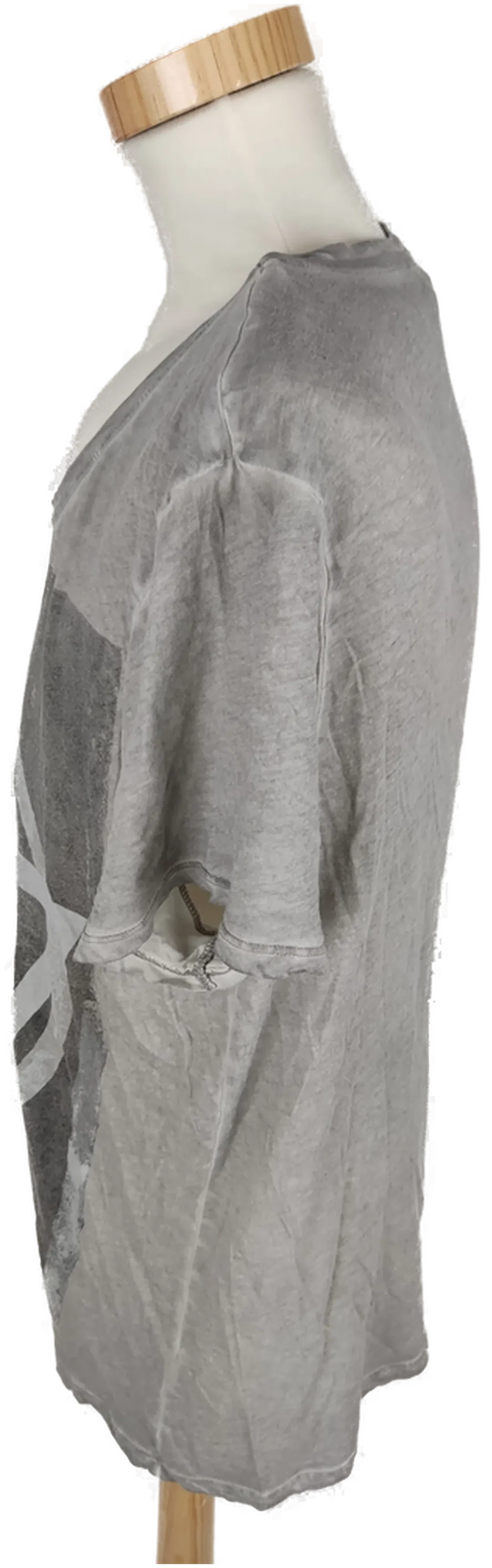 T-Shirt "Divided", kurzarm mit Rundhalsausschnitt, grau mit Aufdruck, Größe M – Bild 2