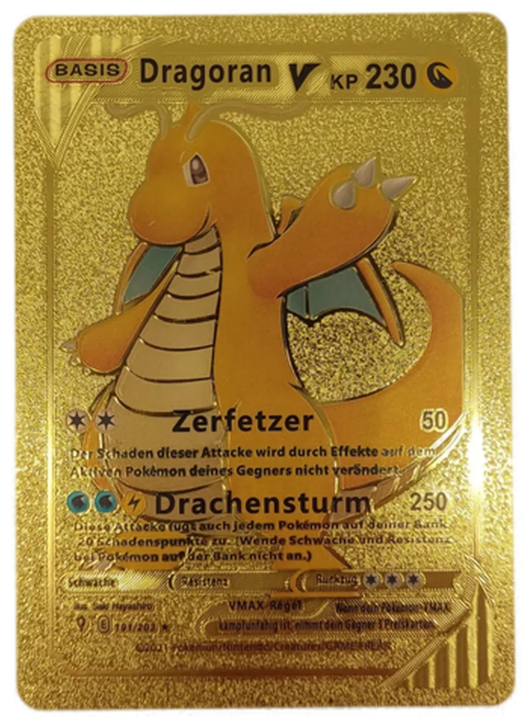 Pokémon Sammelkarte Goldfolie Basis Dragoran V - Bild 4