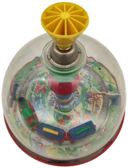 Bunte Spielzeug-Eisenbahn mit transparenter Haube | Retro-Charme – Vorschau 2