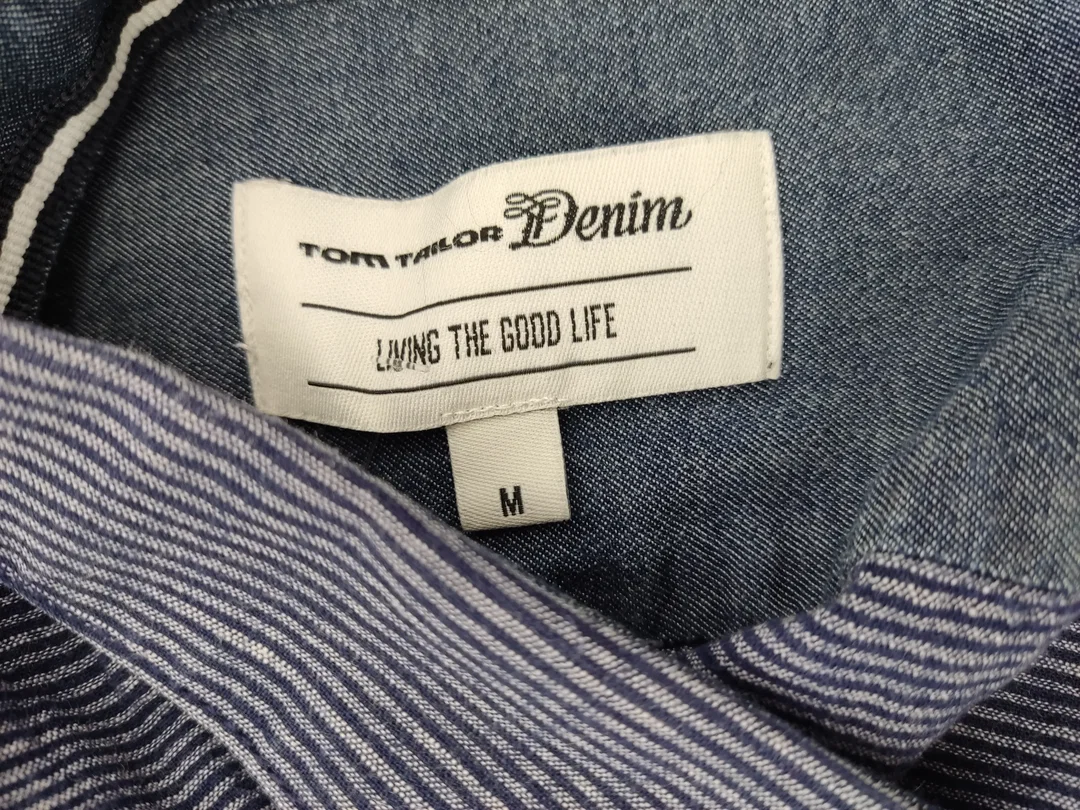 Tom Tailor Denim dunkelblau längsgestreift - M (Slim fit) – Bild 4
