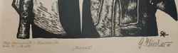 Bild Holzschnitt Günter Kuschar Handdruck Opus 73 . 17/50 - Bild 2
