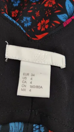 H&M Damen Tanktop - mehrfarbig(blau, rot, schwarz)  - Gr. 34 - Bild 2