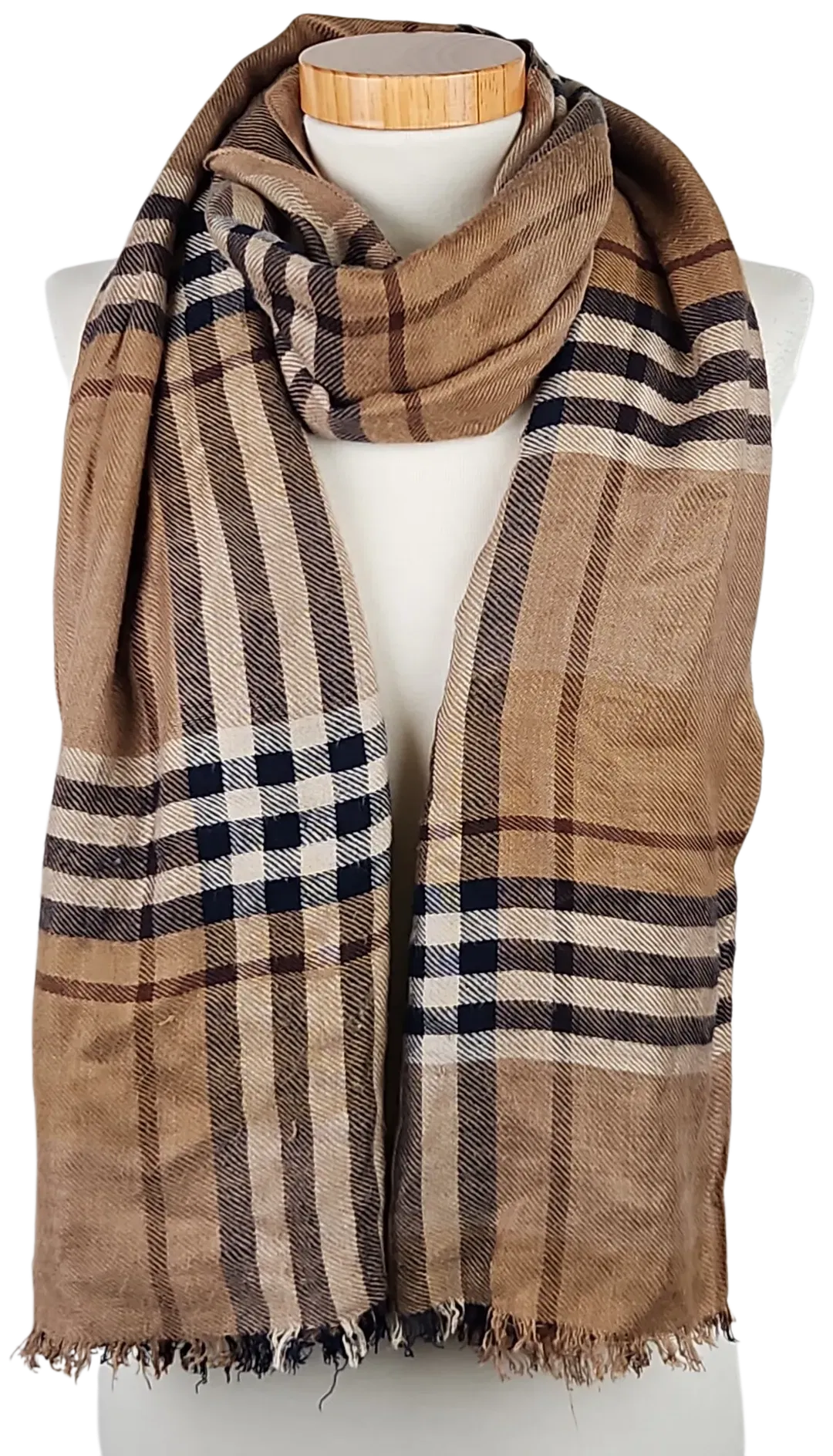 Damen Schal - braun / karierter  - Bild 1