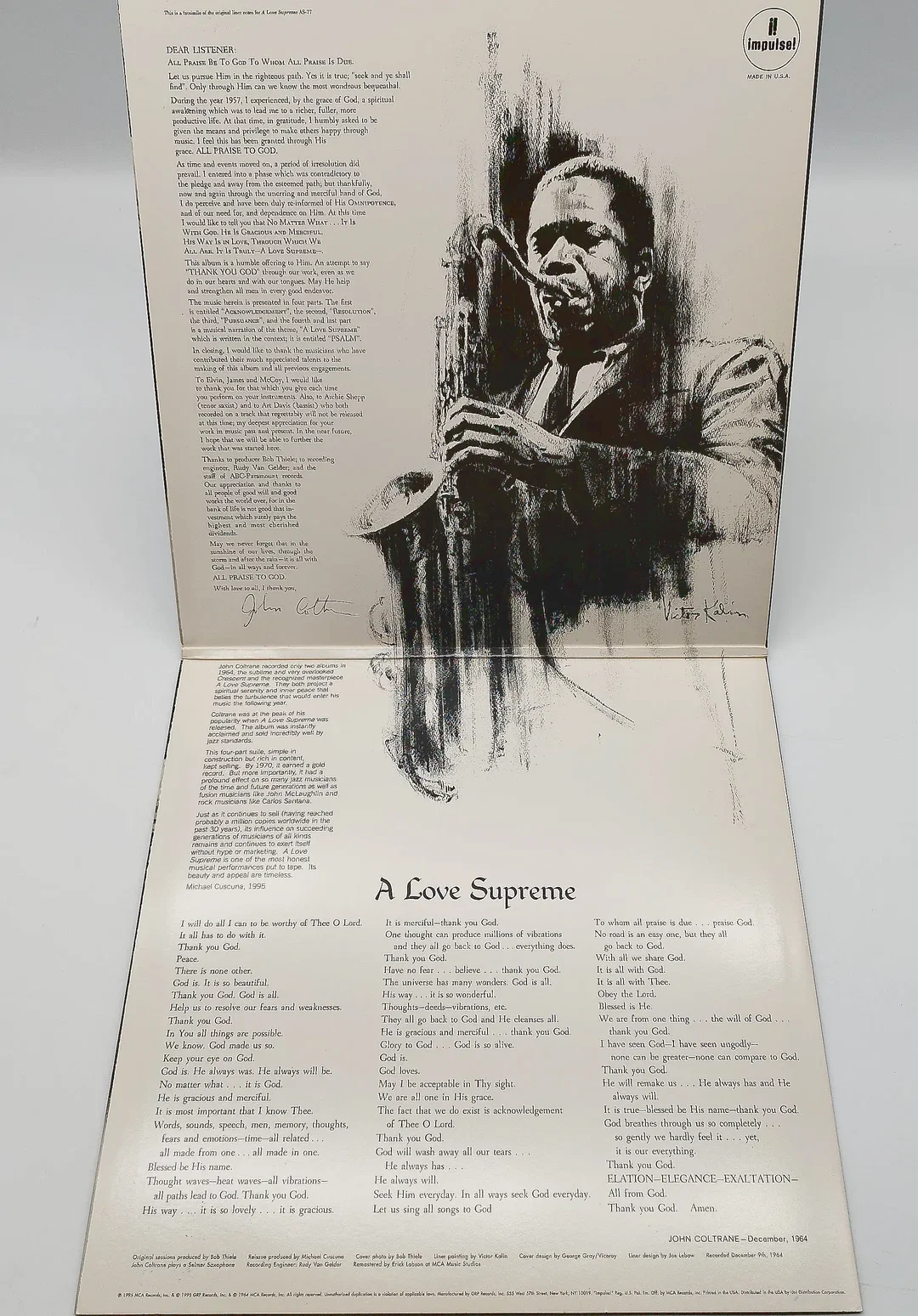 A Love Supreme, Vinyl LP John Coltrane (1995) | Spiritueller Jazz – Bild 3