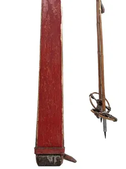 Ski Vintage Set: Hagan Skier mit Geschichte, Bindung und Stöcken - Bild 6