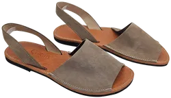 Glaritis Damen Leder Sandalen, grau/braun - Gr. 38,5 - Bild 1