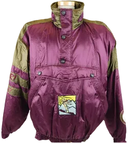 Vintage Campri Herren Herren Ski-Windjacke lila-grün - XL/52 - Bild 1