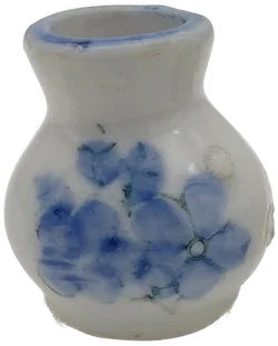 Puppenhaus Zubehör: Miniatur Keramikvase mit Blumenmotiv 2er-Set | Sammlerstück  - Bild 4