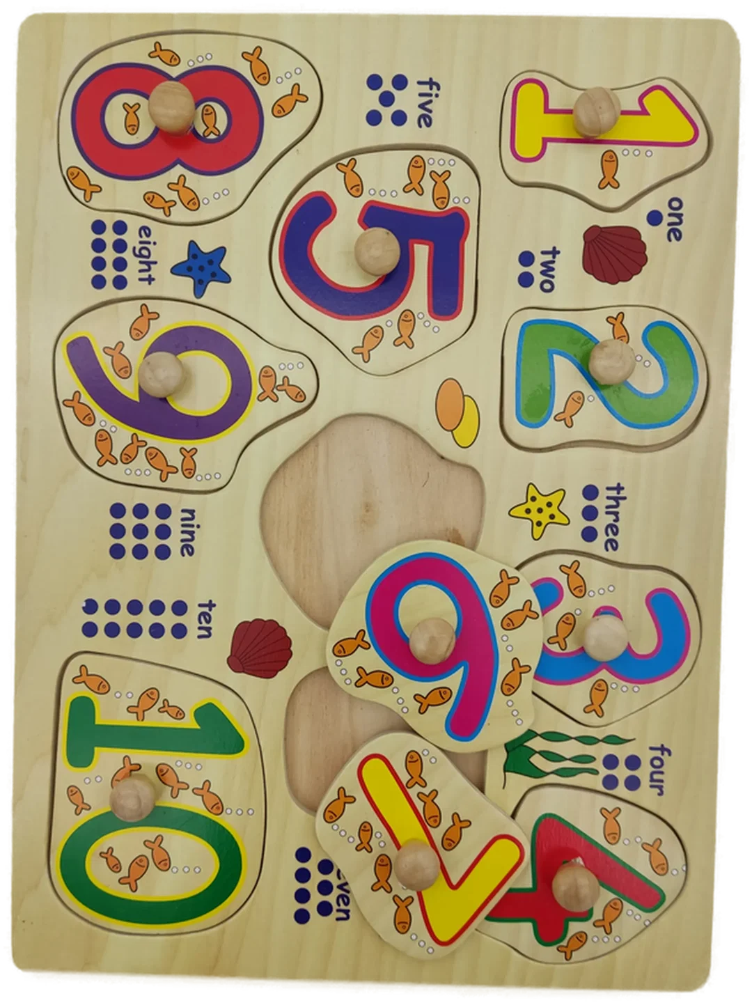 Setzpuzzle Englische Zahlen Holz – Bild 2