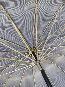 Vintage-Flanierschirm / Sonnenschirm / Damenschirm blau kariert - Bild 6