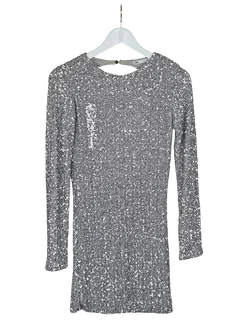 ZARA Damen Partykleid, silber - Gr. M
