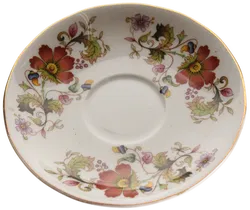 Royal Kent Bone China Tassen & Untertassen – Blumenmotiv mit Goldrand, 6-teilig - Bild 5