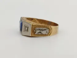 Vintage-Ring aus Gold 18 Karat mit blauem Stein - Bild 4