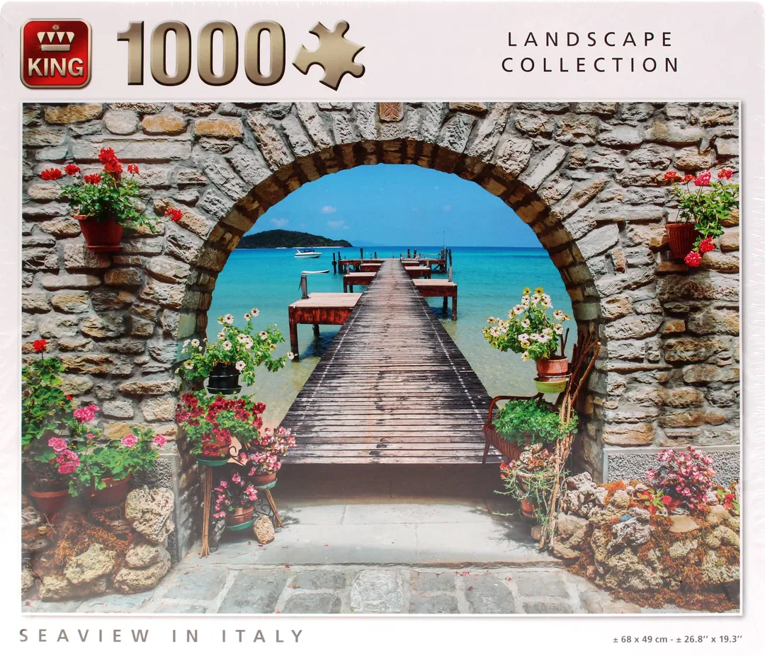 KING 1000 Teile Puzzle „Seaview in Italy“ – Landscape Collection – neu, originalverschweißt (≈68×49 cm) - Bild 4