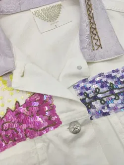 Lily Farouche Damen Jeansjacke, weiß - Gr. L - Bild 4