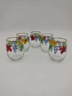Vintage Wiener Achtelgläser, handbemalt - 5 Stück - Bild 5