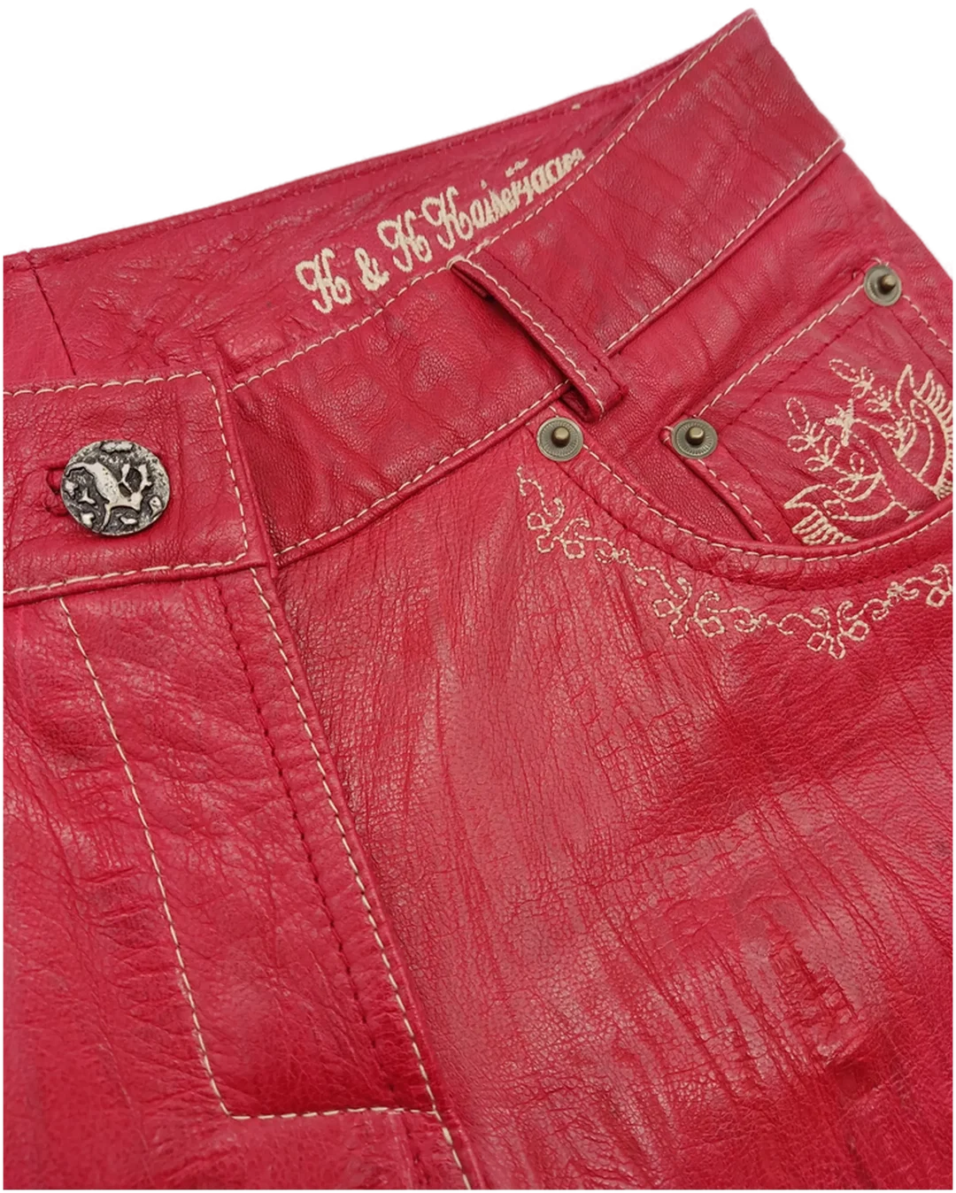 K&K Kaiserjäger Damen Lederhose, rot - Gr. L – Bild 4