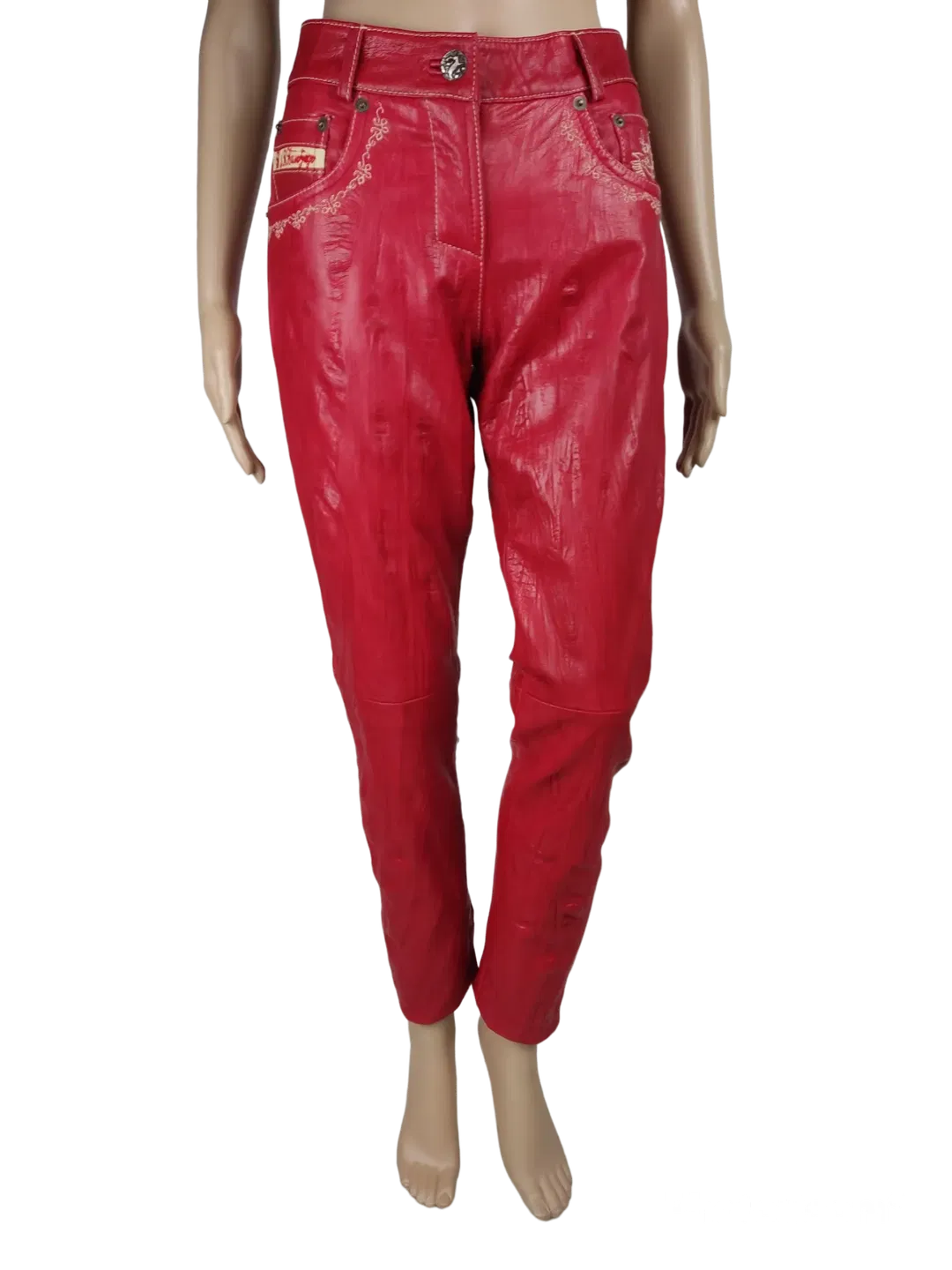 K&K Kaiserjäger Damen Lederhose, rot - Gr. L - Bild 4