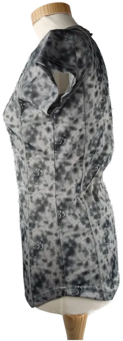 Funktionsshirt 'crivit - sports', kurzarm mit V-Ausschnitt, hellgrau/dunkelgrau gemustert, Größe S 36/38 - Bild 2