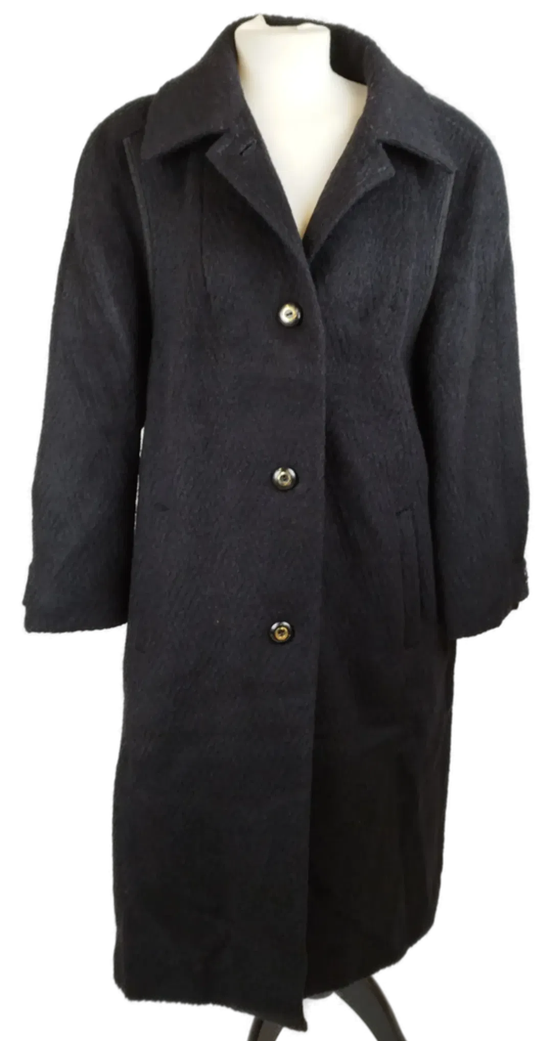 Mohair Mantel schwarz - Gr. 40 / reine Schurwolle - Bild 1