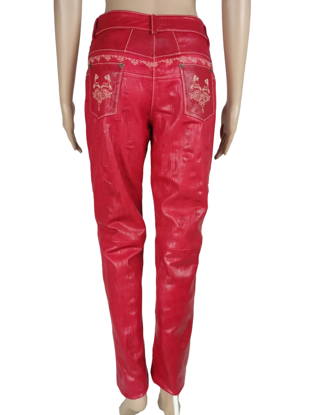 K&K Kaiserjäger Damen Lederhose, rot - Gr. L – Bild 3