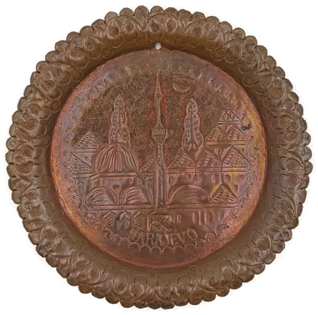 Vintage Sarajevo Kupfer-Wandteller – Bild 2