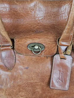 Texier Vintage Leder Reisetasche, braun  - Bild 12