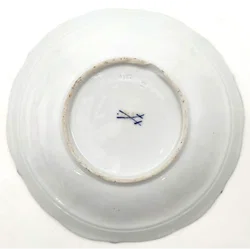 Tasse mit Untertasse Meissen (2-teilig) - gold gehöhter reliefierter Blattdekor – Vorschau 5