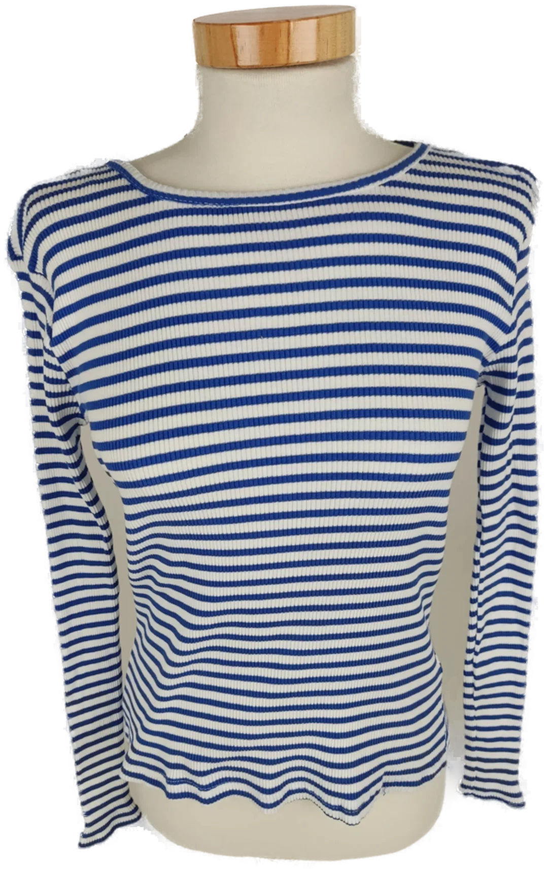 T-Shirt "ever.me", langarm mit Rundhalsausschnitt, weiß/blau gestreift, Größe M – Bild 1