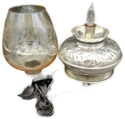Les Etains Du Prince Eveque Zinn Lampe  - Bild 4