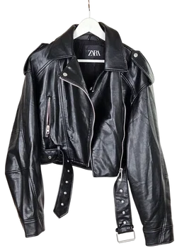 Zara Damen Kunstlederjacke, schwarz - Gr. L – Vorschau 2