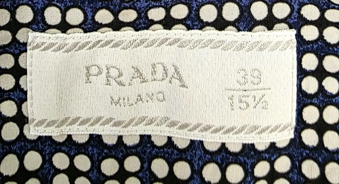 Prada Herrenhemd blau/weiß gemustert Gr. 39 – Bild 3