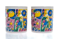 Kilncraft STL England Kaffee-Tassen im 2er Set im Zirkus Design - Bild 4