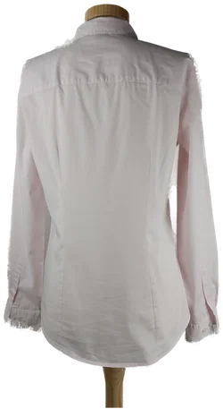 Bluse 'H&M', langarm mit Hemdkragen, hellrosa/weiß gestreift, Größe 40 – Vorschau 3