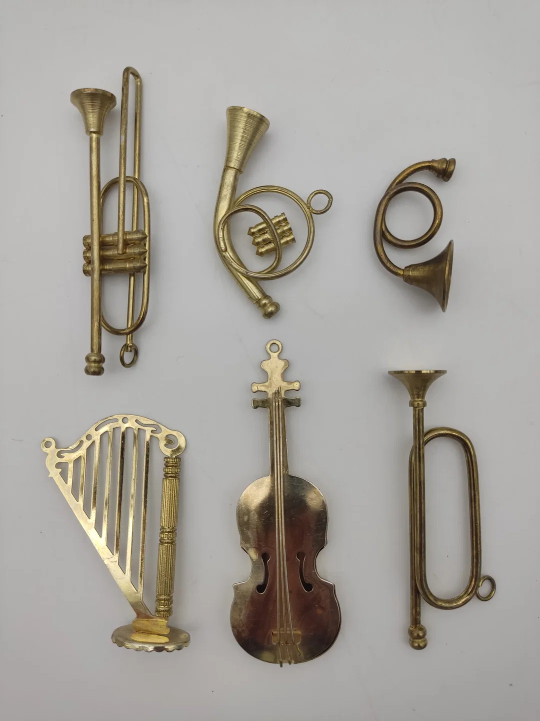 Miniatur-Musikinstrumente Metall Anhänger 6er-Set, Gold | Patina-Charme - Bild 4