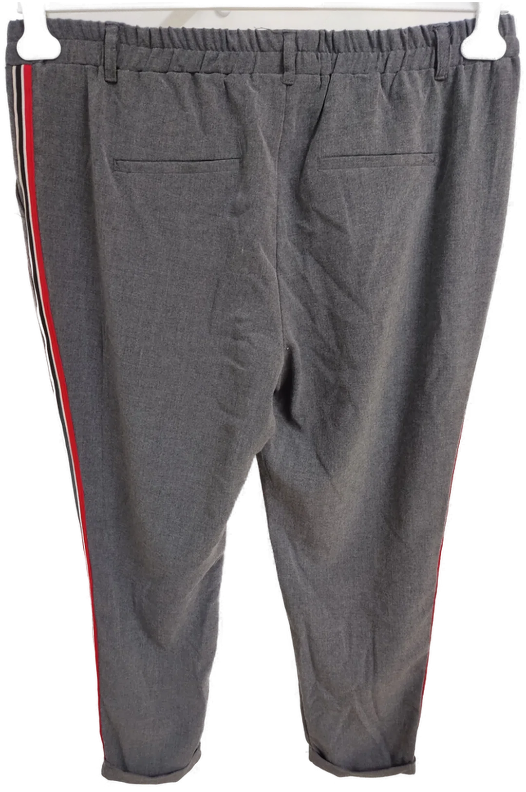 Hose "Janina", lang mit Gummizugbund, grau mit Streifen, Größe 46 – Bild 4