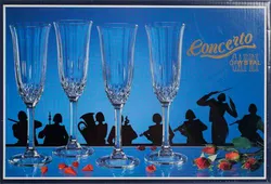 Concerto Capri - 4er-Set Kristall-Champagnergläser / Sektflöten (Vintage, Made in Italy) - Bild 1