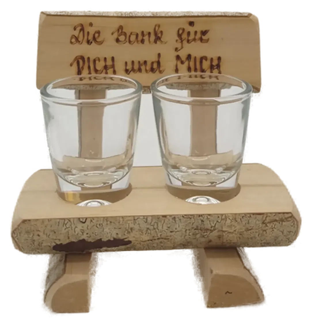 Holzänkchen mit Schnapsgläsern - Bild 4