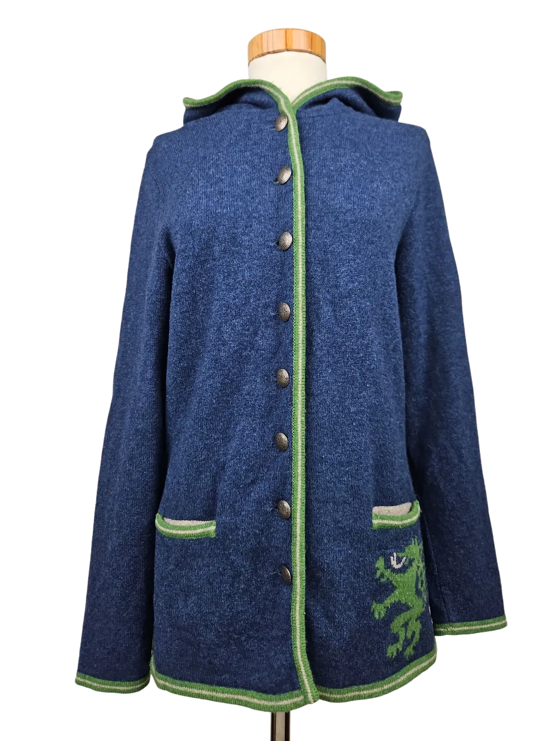 Astrifa Damen Trachtenstrickjacke (Merinowolle), blau - Gr. 42/XL - Bild 1