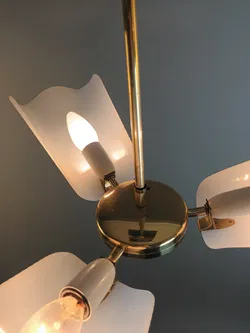 Vintage-Hängelampe - Messing/Kunststoff - 3-flammig - Bild 6