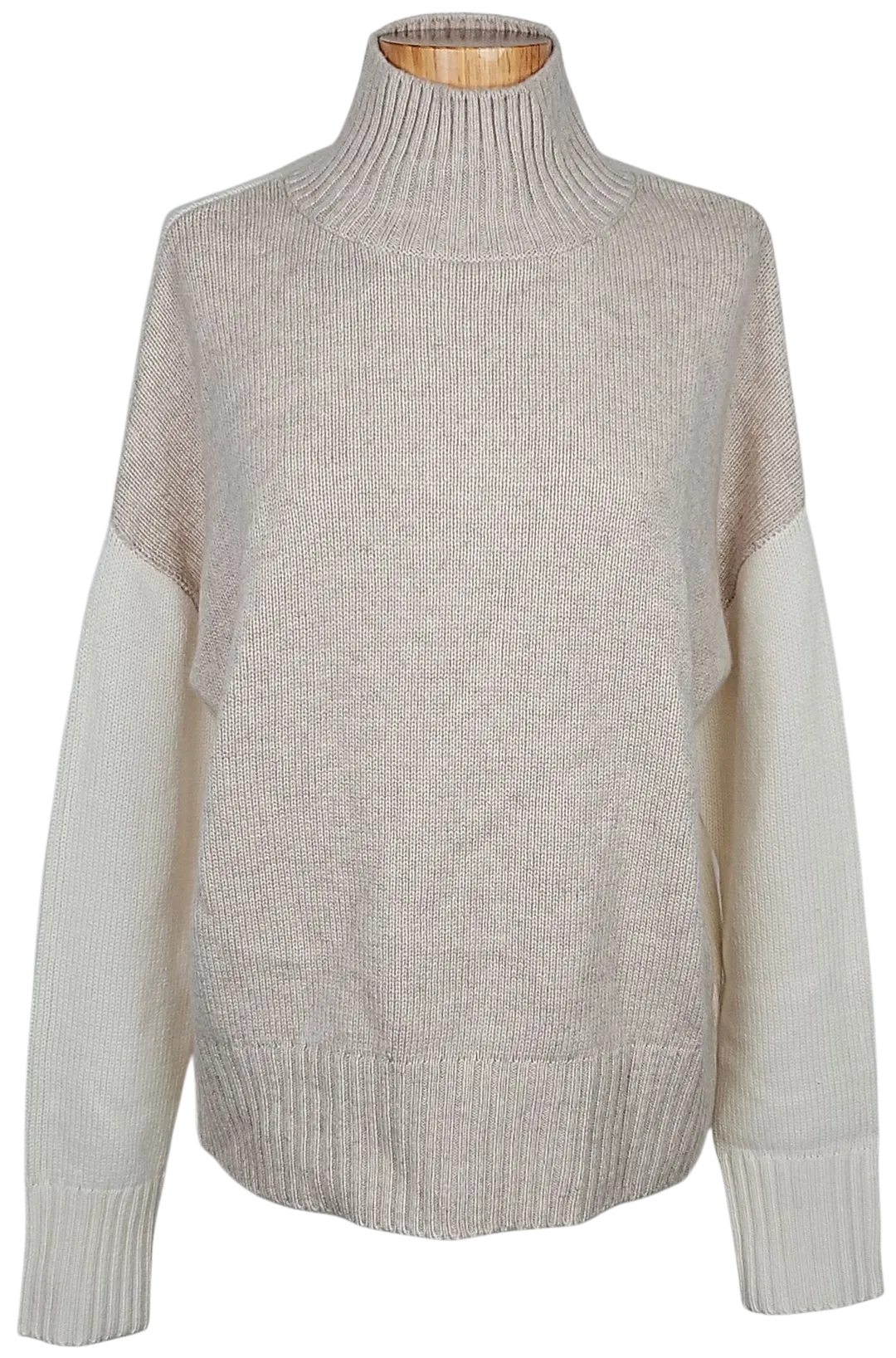 RENA MARX Damen Wollpullover, beige/weiß - Gr. M  - Bild 4