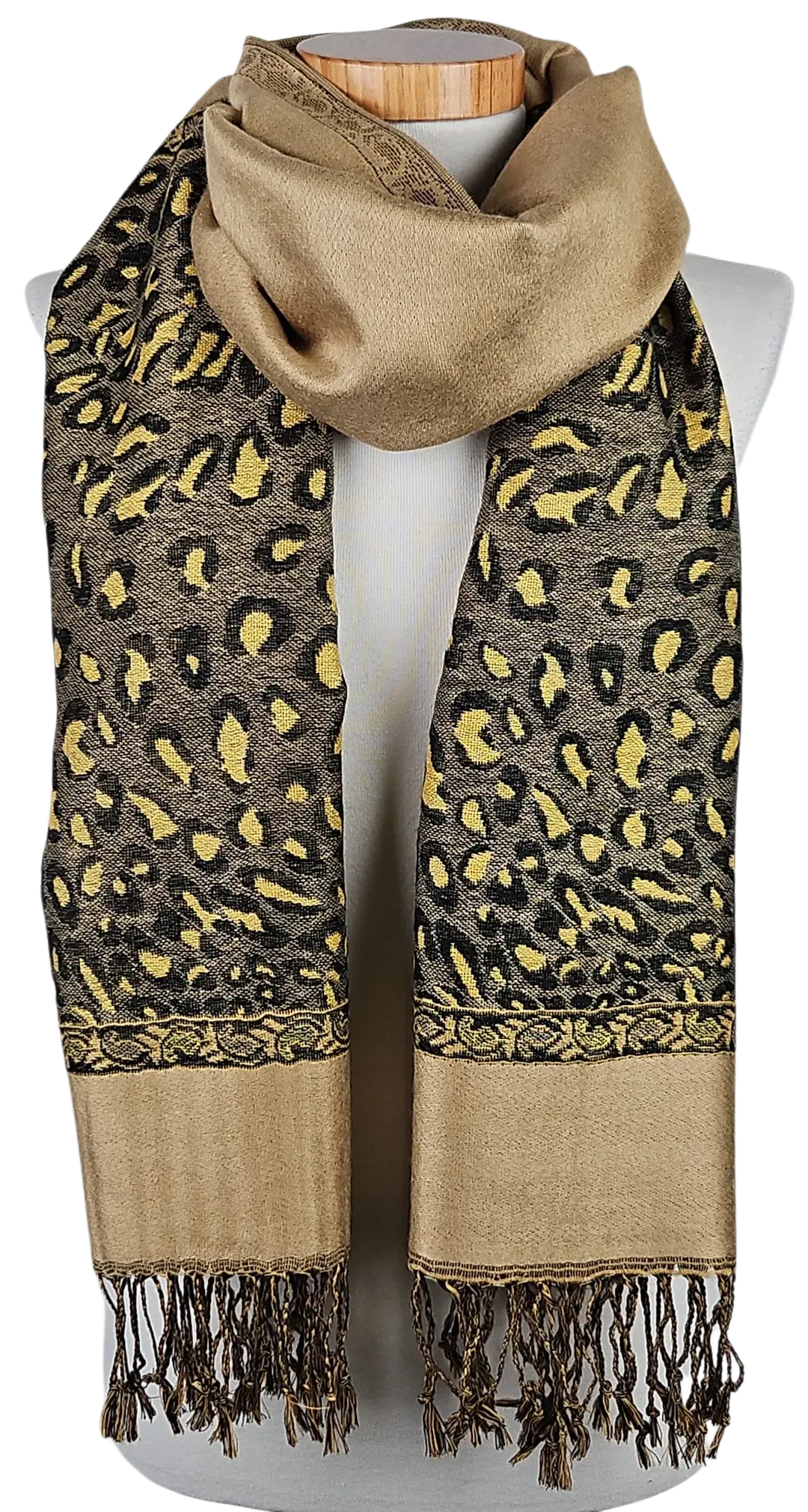 Damen Schal - gold/Leopardenmuster - Bild 4