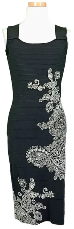 Desigual Damenkleid schwarz mit Blumendruck Gr. M