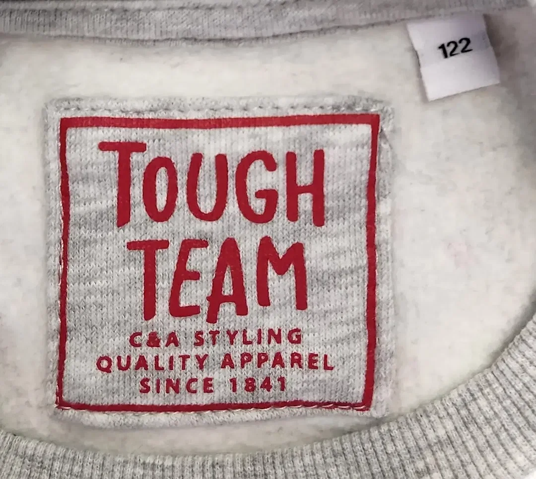 C&A Tough Team Kinder Weihnachtspullover grau gemustert Gr. 122 – Bild 3