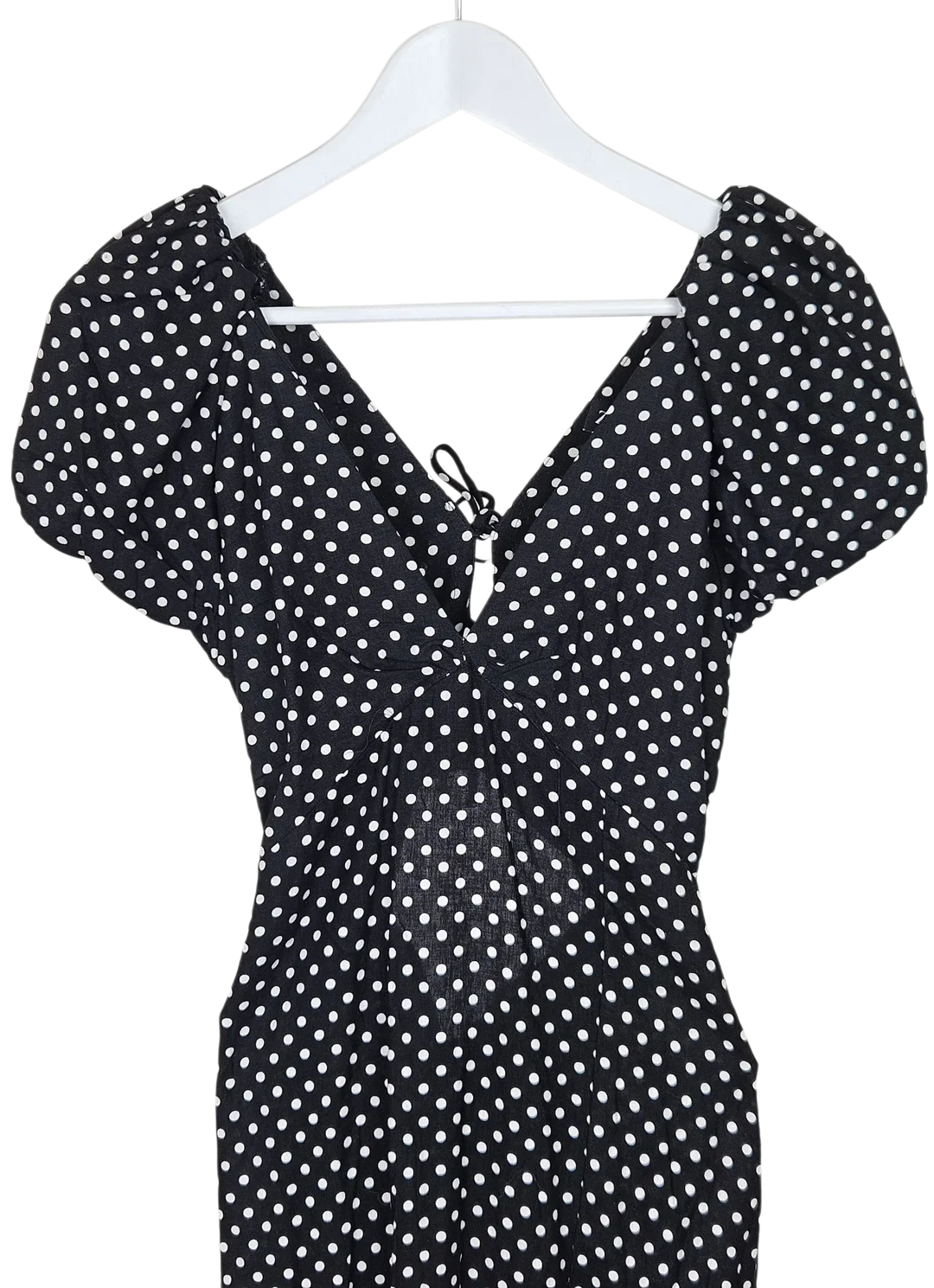 ZARA Damen Maxikleid mit Polka Dots, schwarz/weiß - Gr. S – Bild 3